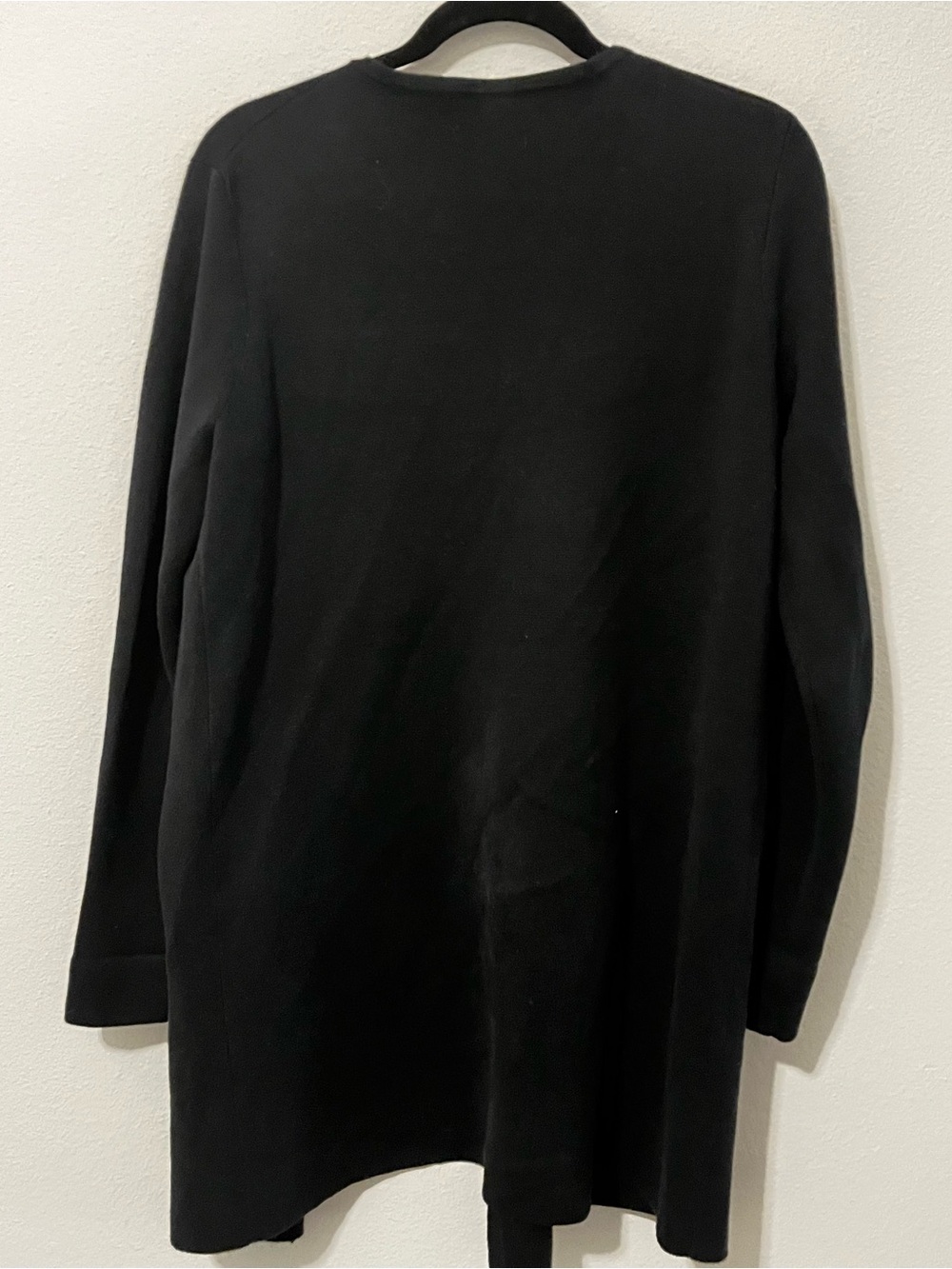 J. Crew Women’s Cardigan Sweater Open Front Black 100% Cotton Pockets Relaxed Md - Picture 3 of 7